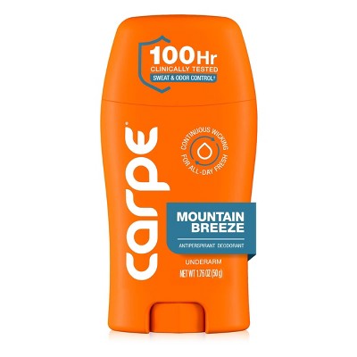 Carpe Women's 100HR Sweat & Odor Control Antiperspirant Deodorant Mountain Breeze 1.76oz - Imperfect Container