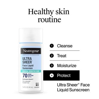 Neutrogena Ultra Sheer Mineral Face Liquid Sunscreen SPF 70 1.4 fl oz - Missing Box