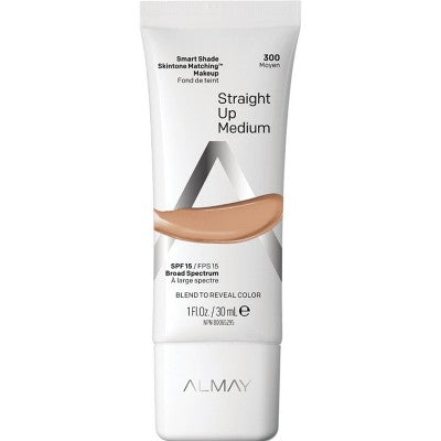 Almay Smart Shade Skintone Matching Makeup with SPF 15 300 Straight Up Medium 1 fl oz - New