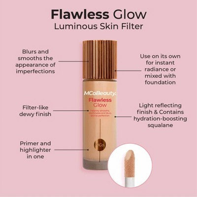 MCoBeauty Flawless Glow Luminous Skin Filter 2.5 1.01 fl oz - Imperfect Container