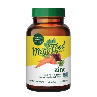 MegaFood Zinc Vegan Immune Support High Potency Fermented Zinc Tablets 60ct - New