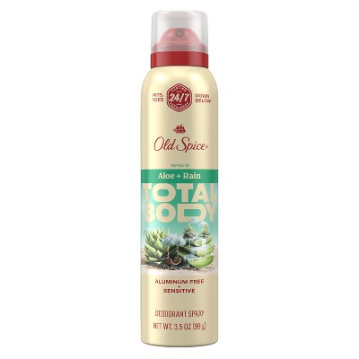 Old Spice Whole Body Deodorant Spray Aloe and Rain 3.5oz - Missing Lid