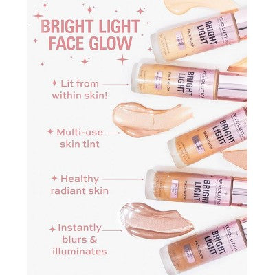 Makeup Revolution Bright Light Face Glow Highlighter Lustre Medium Light 0.77 fl oz - New