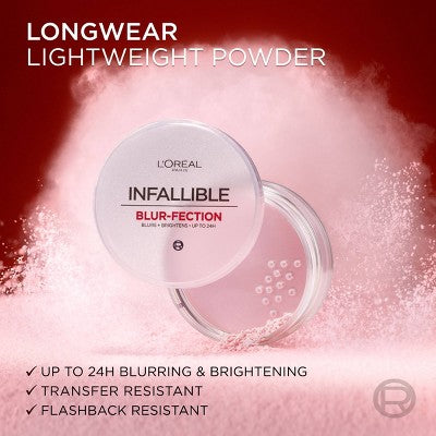 L'Oreal Paris Infallible Blur-fection Longwear Loose Setting Powder Brightening Deep Pink 0.21oz - Imperfect Container