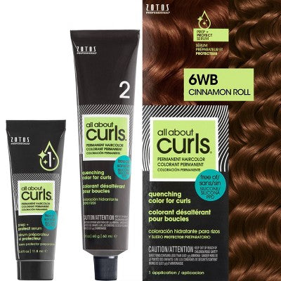 All About Curls Permanent Hair Color Cinnamon Roll 6WB 2.4 fl oz - New