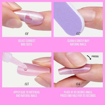 Kiss Glam Embellished Press-On Fake Nails Short Round Simple Joys 35ct - Imperfect Box