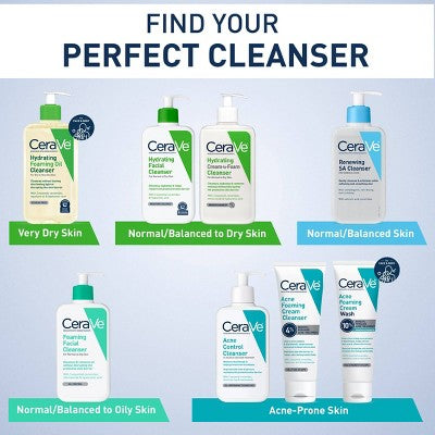 CeraVe Hydrating Cream-to-Foam Face Wash with Hyaluronic Acid 16 fl oz - Small Amount Missing