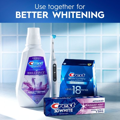 Crest 3D White Advanced Teeth Whitening Toothpaste Radiant Mint 3.3oz/3pk - Missing Box