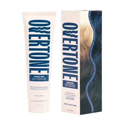 Overtone Indigo Iris Daily Conditioner- Semi-Permanent Blue Hair Color 4.5 oz - Imperfect Box