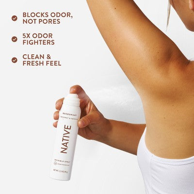 Native Spray Deodorant for Women & Men Coconut & Vanilla 3.5oz - Imperfect Container