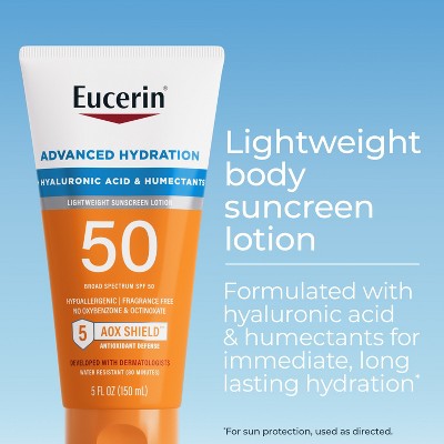 Eucerin Advanced Hydration Sunscreen Lotion SPF 50 5 fl oz - New