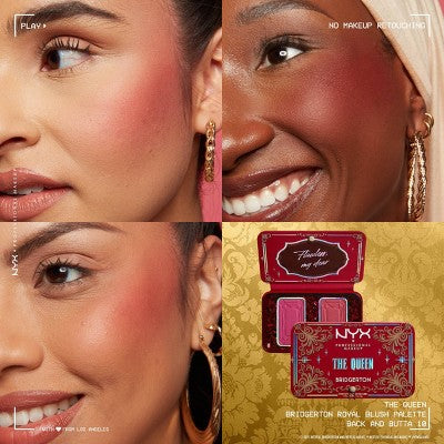 NYX Professional Makeup Bridgerton Royal Blush Buttermelt Blush Palette The Queen - New