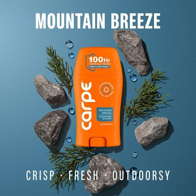 Carpe Women's 100HR Sweat & Odor Control Antiperspirant Deodorant Mountain Breeze 1.76oz - Imperfect Container