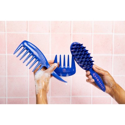 KAZMALEJE KurlsPlus Paddle Hair Comb Blue - New