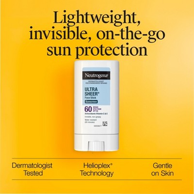 Neutrogena Ultra Sheer Face Stick SPF 60 - Imperfect Box