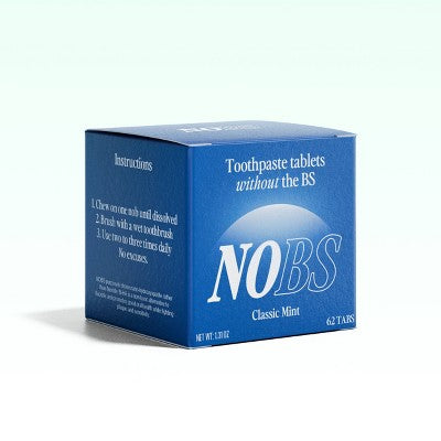NOBS Fluoride-Free Toothpaste Tablets Classic Mint 62 Tablets/1.31oz - Missing Box