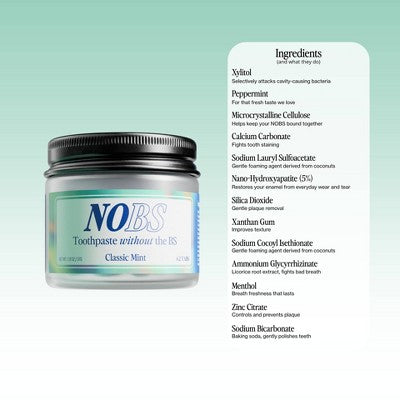 NOBS Fluoride-Free Toothpaste Tablets Classic Mint 62 Tablets/1.31oz - Missing Box