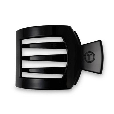 TELETIES Large Flat Square Hair Clip Jet Black - New