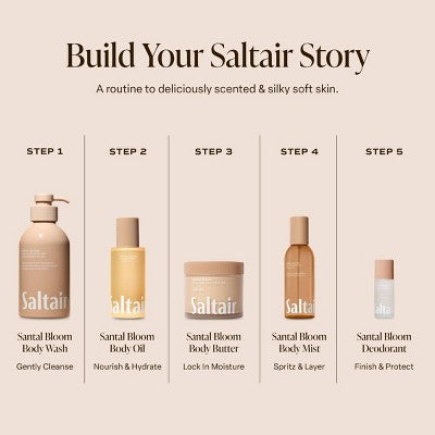 Saltair Nourishing Body Oil for Dewy and Glowing Skin Santal Bloom 4 fl oz - Imperfect Container