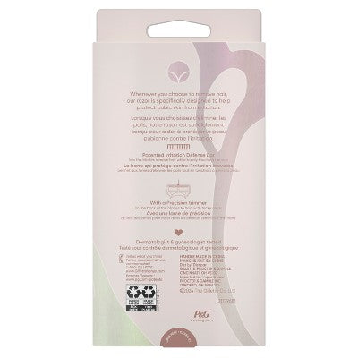 Venus for Pubic Hair & Skin Women's Razor + 2 Razor Blade Refills - New