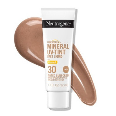 Neutrogena Mineral UV Tint Face Liquid Sunscreen SPF 30  1.1oz - Imperfect Box