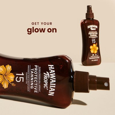 Hawaiian Tropic Tanning Oil Pump Spray SPF 15 8 fl oz - Missing Lid