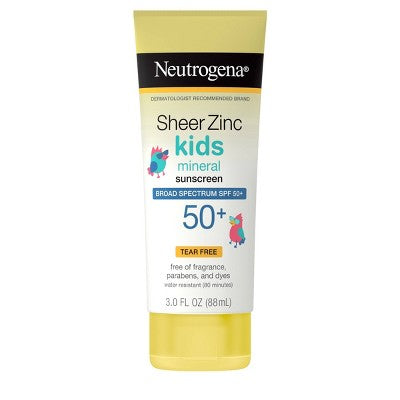 Neutrogena Sheer Zinc Kids Sunscreen Lotion SPF 50 3 fl oz - Imperfect Container