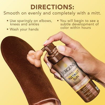 Jergens Glow Instant Moisturizing Self Tanner Tanning Foam Light Bronze Tan 6 fl oz - Imperfect Container