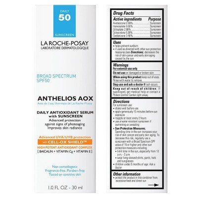 La Roche Posay Anthelios AOX Daily Antioxidant Face Serum with Sunscreen SPF 50 1 fl oz - Missing Box