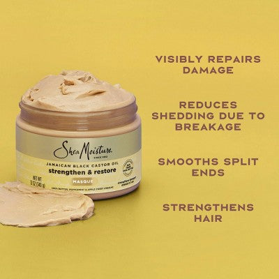 SheaMoisture Jamaican Black Castor Oil Strengthen & Restore Hair Mask 11.5oz - Imperfect Container