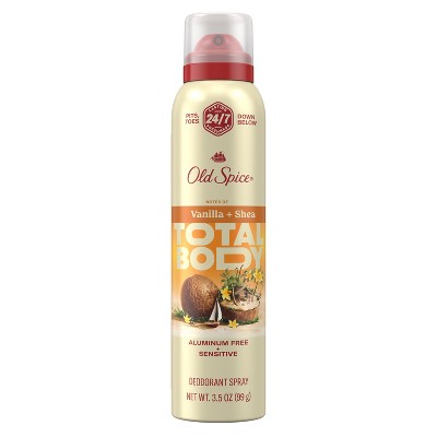 Old Spice Whole Body Spray Deodorant for Men Vanilla & Shea 3.5oz - Imperfect Container