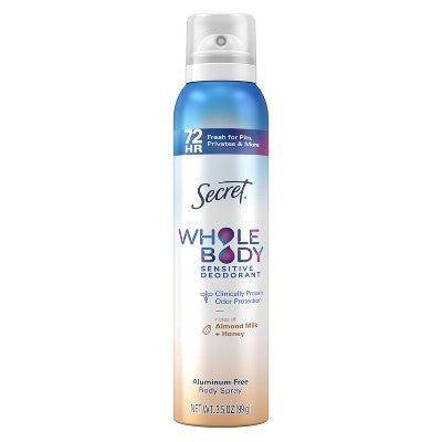 Secret Whole Body Deodorant Spray Almond Honey 3.5oz - Missing Lid