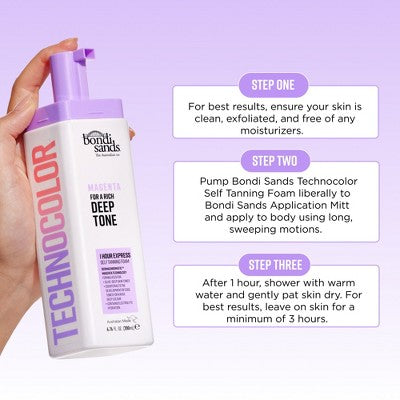 Bondi Sands Technocolor 1 Hour Express Self Tanning Foam Magenta 6.76 fl oz - Imperfect Container