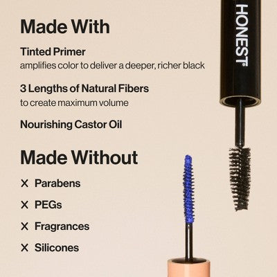 Honest Beauty Extreme Volume Mascara + Bold Lash Primer Black 0.27 fl oz - Missing Box