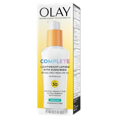 Olay Complete Lotion Moisturizer Sensitive Skin SPF 30 2.5 fl oz - Missing Box