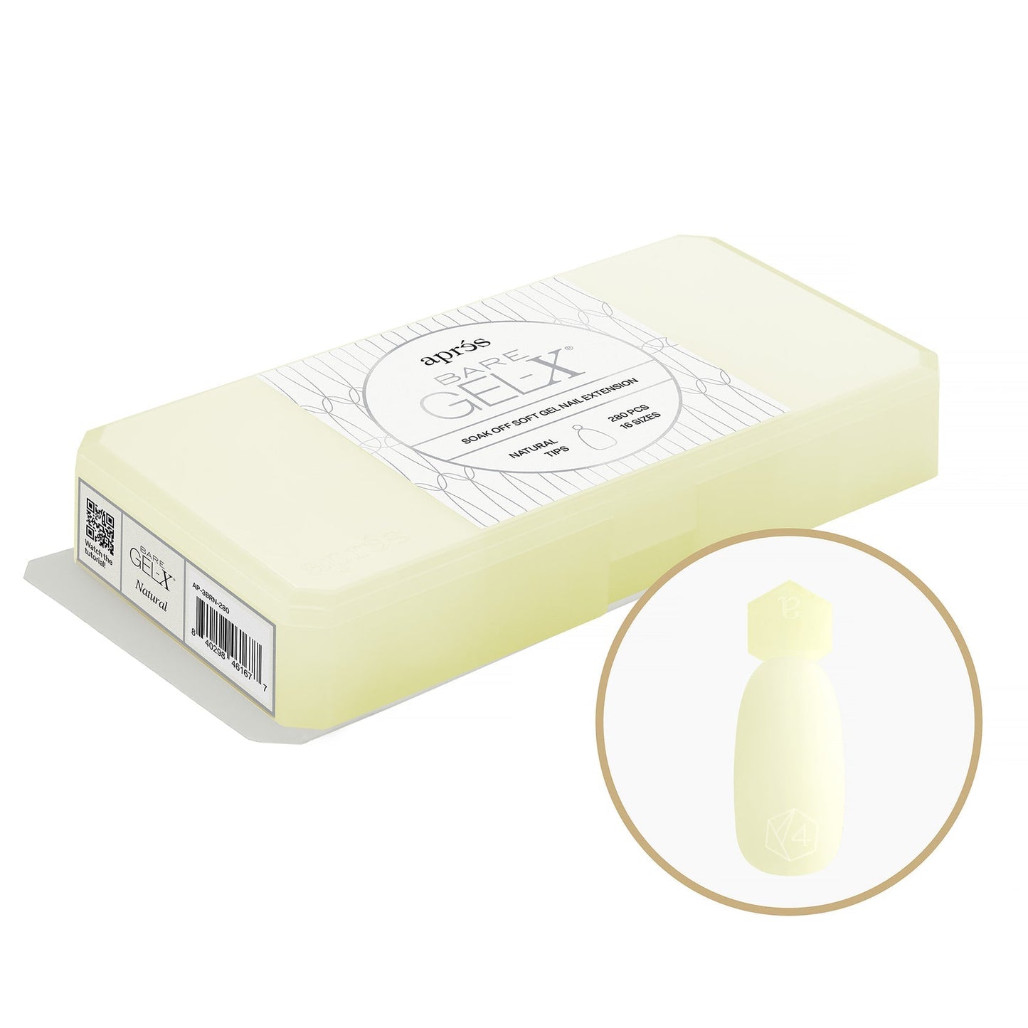 Aprés Bare Gel-X Natural Box of Tips (16 sizes, 280pcs)