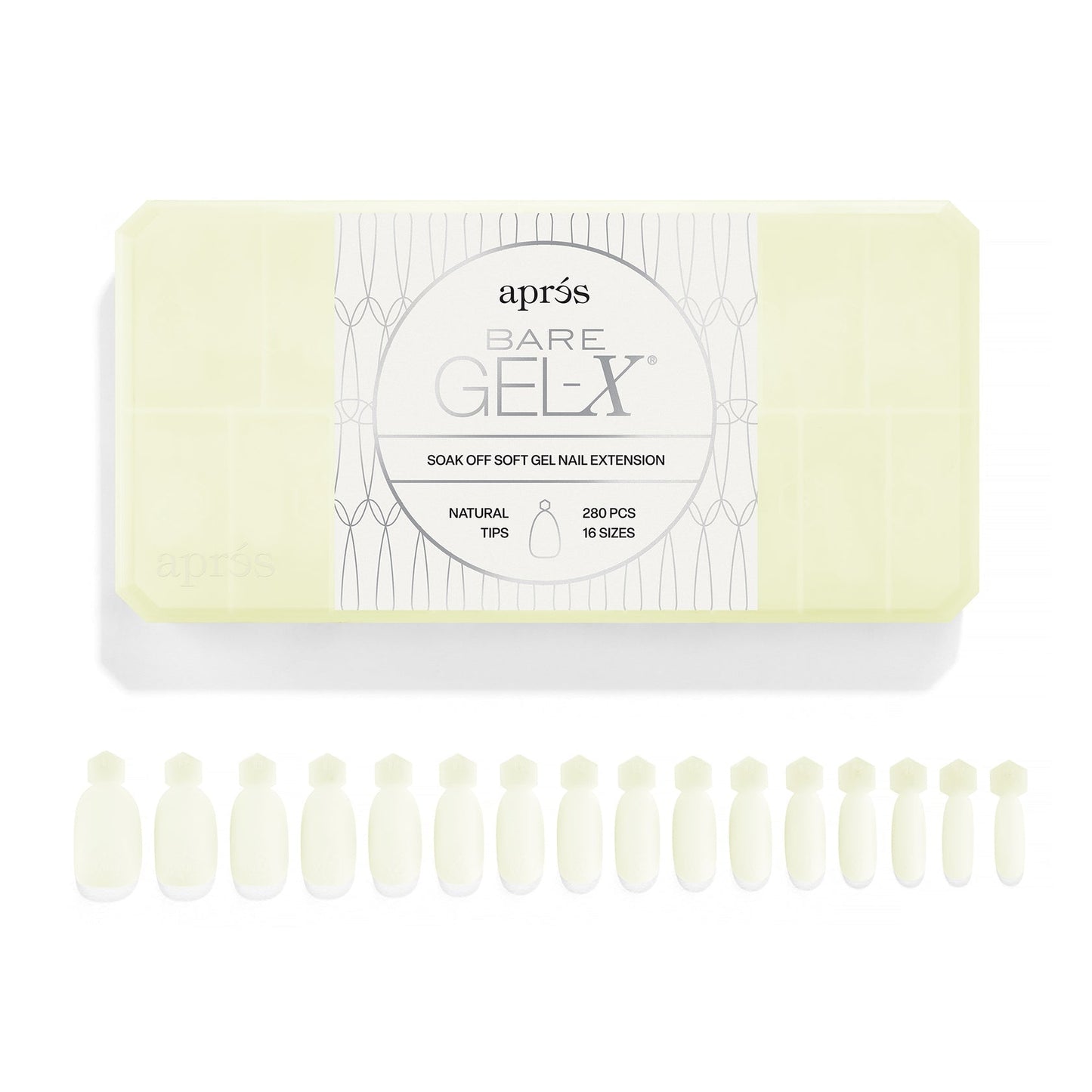 Aprés Bare Gel-X Natural Box of Tips (16 sizes, 280pcs)