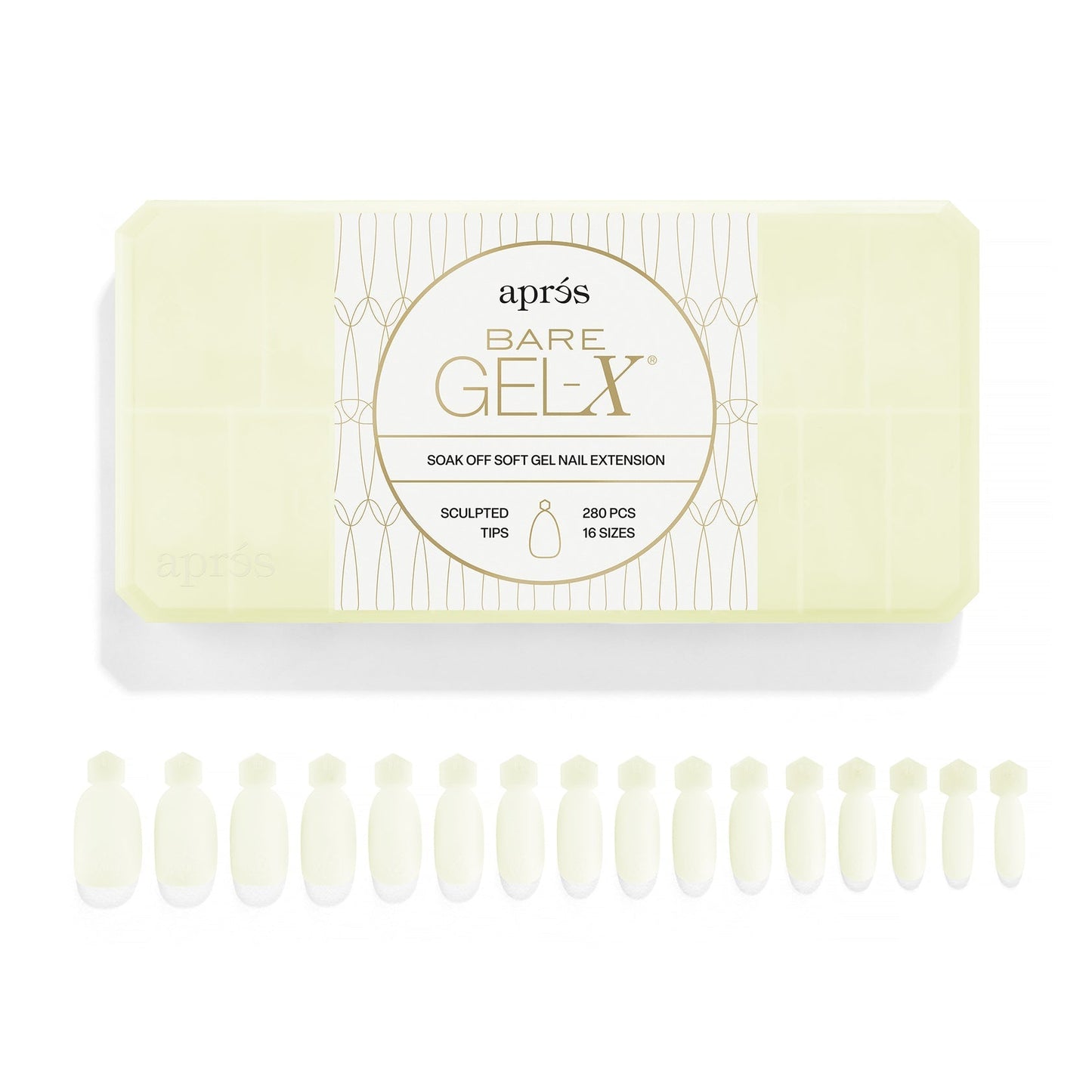 Aprés Bare Gel-X Sculpted Box of Tips (16 sizes, 280pcs)