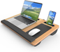 HETTHI Laptop Lap Desk, Portable Large Laptop Desk for Bed, up to 17 in Lap Table with Wrist Rest, Mouse Pad, Tablet Phone Slot, Portable Handle, Lap Tray with Cushion (Dark Brown)