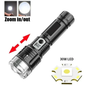 High Power White Laser LED Flashlight Built-In Battery USB Rechargeable Strong Light Tactical Torch Outdoor Camping Hiking Lamp