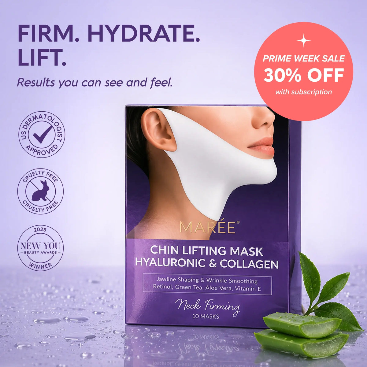 Hyaluronic Acid V-line Lifting Mask 10 PCS