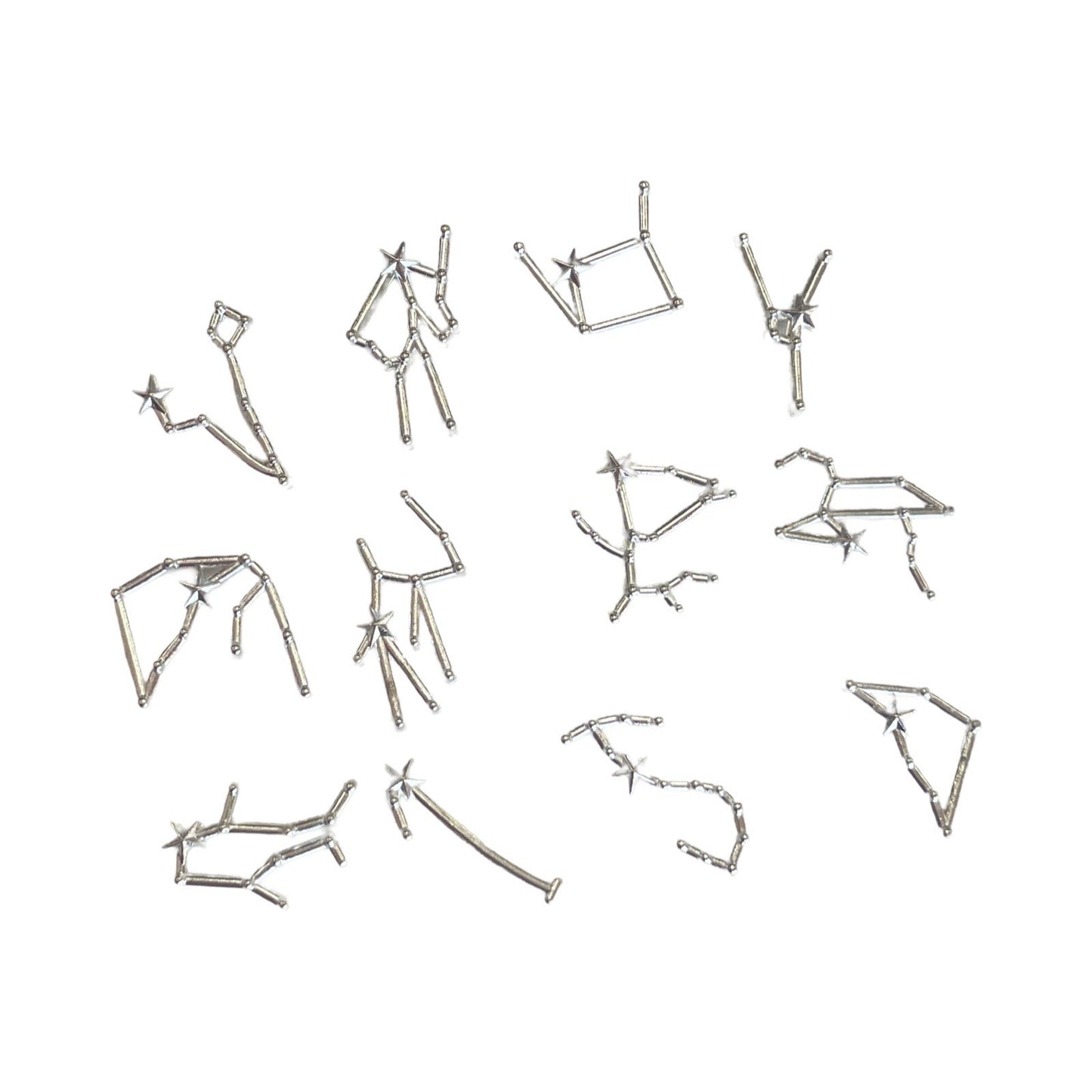 Zodiac Constellation Charms - Silver 12pc