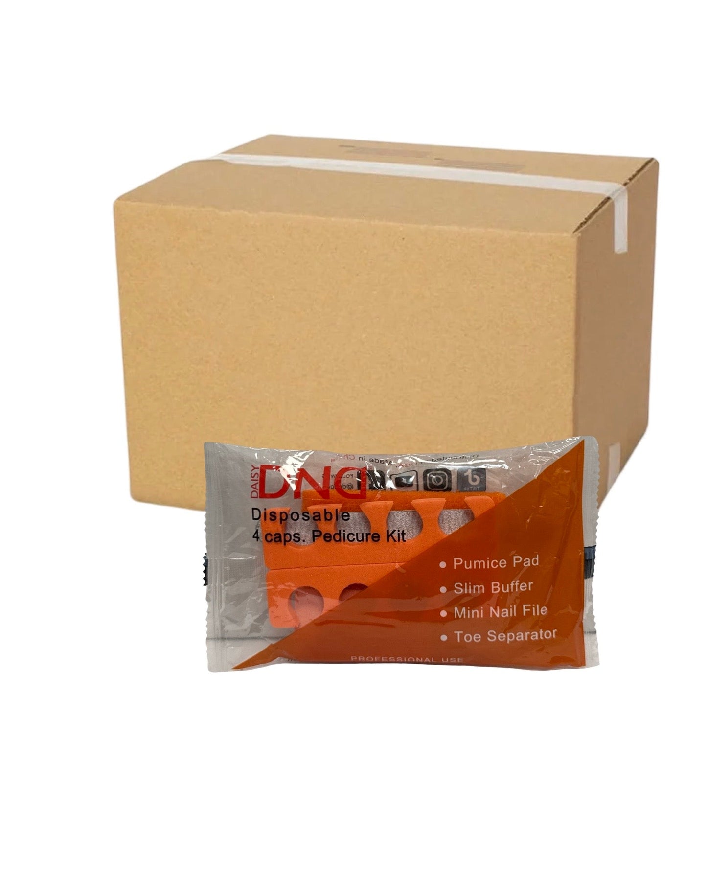 *DND Disposable  Pedicure Kit - 4 pc. (Orange)