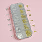 12 Grids Silver  And Gold Bows Alloy Nail Charms - #005