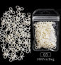 3D White Bowties Pearls - Nail Decoration