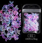 3D Mix Colors Half Moon Pearls  - Nail Decoration