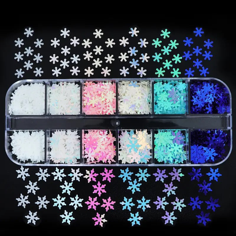 Winter Nail Art Snowflakes Sequins