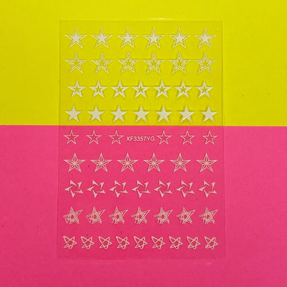 White Star Nail Sticker -XF3357YG