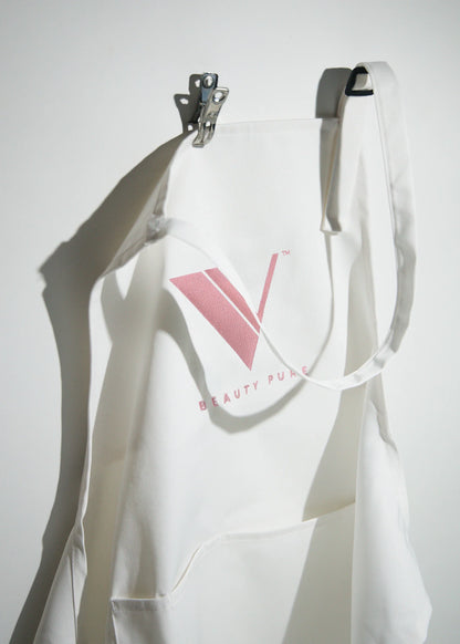 Technician Apron - White & Pink