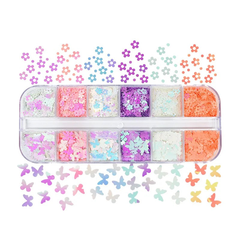 Butterfly & Flower Sequin. - 12Styles|6 Colors